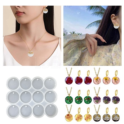Flat Round Keychain DIY Silicone Pendant Molds SIMO-D004-01-1