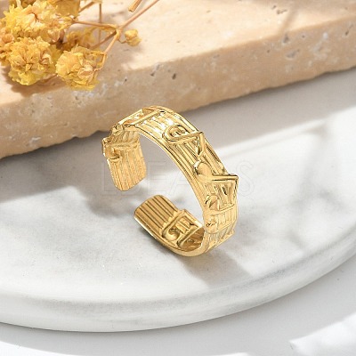 304 Stainless Steel Open Cuff Rings for Women STAS-Z117-18G-1