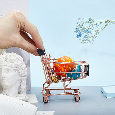 Iron Supermarket Trolley Display Decorations DJEW-WH0042-139RG-1