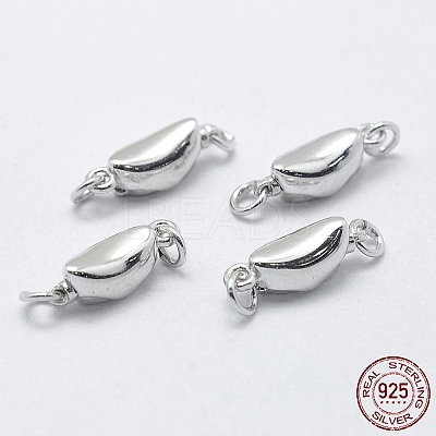 Anti-Tarnish Rhodium Plated 925 Sterling Silver Box Clasps STER-F037-032P-1