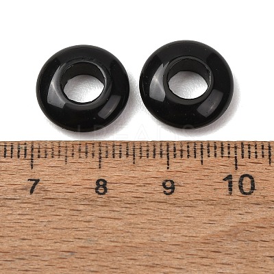 Natural Obsidian European Beads G-C134-01J-1