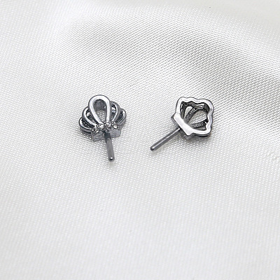 Brass Micro Pave Clear Cubic Zirconia Crown Head Pins BAPE-PW0002-23A-03-1