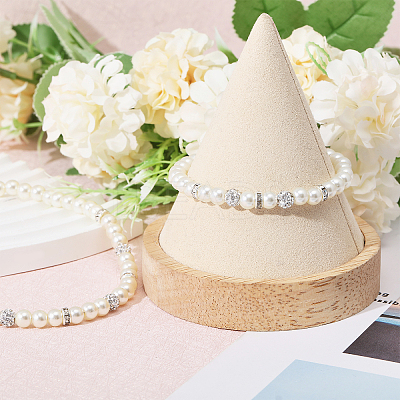 2Pcs 2 Style Glass Pearl Beaded Bracelets & Kid Bracelets SJEW-FH00001-1