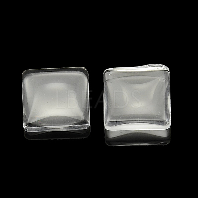 Transparent Glass Square Cabochons GGLA-A001-8mm-1