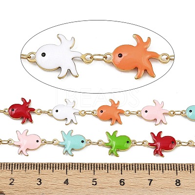 304 Stainless Steel Enamel Octopus Link Chains CHS-F023-01C-G-1