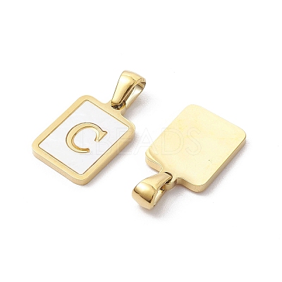 Ion Plating(IP) 304 Stainless Steel Pave Shell Pendants STAS-G327-01G-C-1