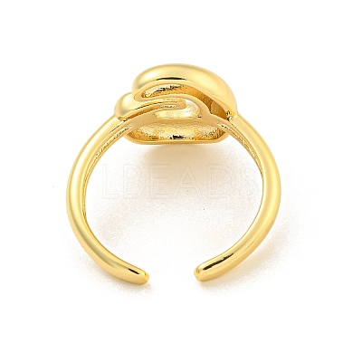 Brass Letter Open Cuff Rings for Women RJEW-G313-01G-G-1