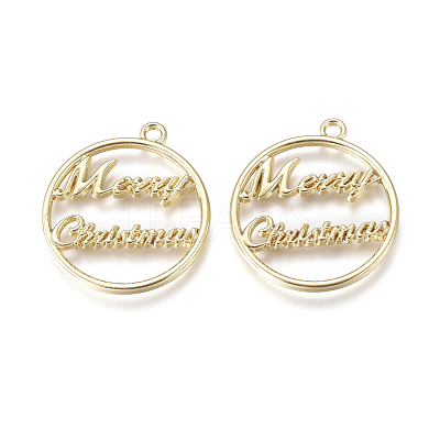 Alloy Open Back Bezel Pendants PALLOY-L228-001G-1