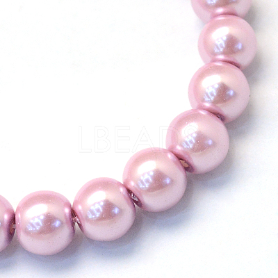 Baking Paint Pearlized Glass Pearl Round Bead Strands HY-Q003-6mm-47-1