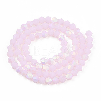 Imitation Jade Bicone Frosted Glass Bead Strands EGLA-A039-J4mm-MB02-1