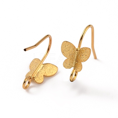 Brass Butterfly Earring Hooks EJEW-WH0015-12G-1