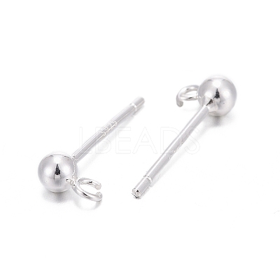 925 Sterling Silver Stud Earring Findings STER-S002-48-1