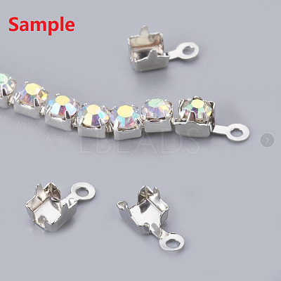 Brass Rhinestone Strass Chains CHC-T001-SS16-02S-1