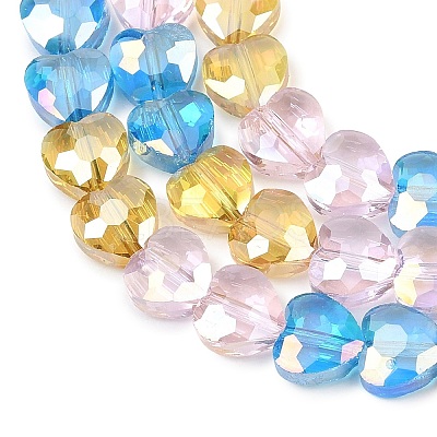Electroplate Transparent Glass Beads Strands GL-CBADAFE-01B-1