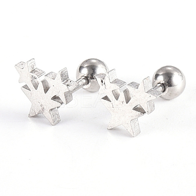 Tarnish Resistant 201 Stainless Steel Barbell Cartilage Earrings EJEW-R147-04-1