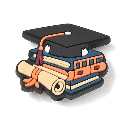 Graduation Theme Silicone Beads SL-CBAF318-B03-1