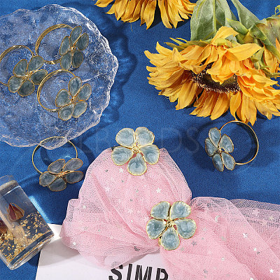 Flower Iron Enamel Napkin Rings AJEW-WH0077-019-1