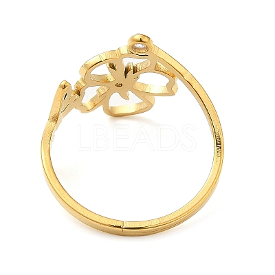 304 Stainless Steel with  Cubic Zirconia Adjustable Rings RJEW-K245-48E-G-1