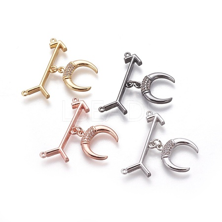 Brass Micro Pave Cubic Zirconia Pendants ZIRC-F098-25-1