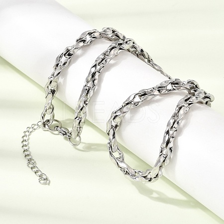 5.5MM 304 Stainless Steel Twisted Oval Link Chain Necklaces for Man and Women SA-CBAB767-18C-P-1