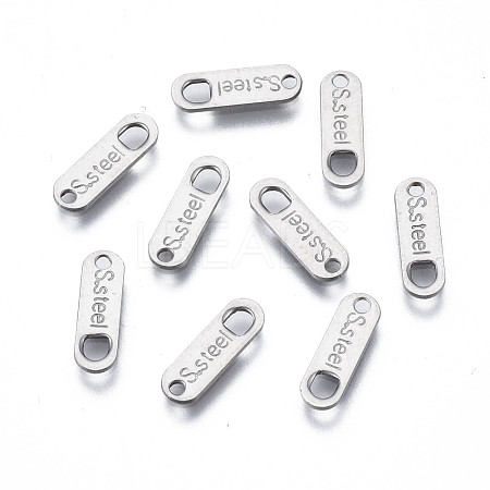 Tarnish Resistant 201 Stainless Steel Chain Tags STAS-N095-027-1