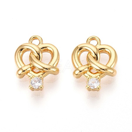 Brass Micro Pave Cubic Zirconia Pendants KK-N263-92A-G-1