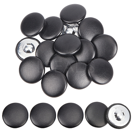 30Pcs Imitation Leather Snap Bottons BUTT-NB0001-90E-1