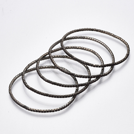 Brass Claw Chain Stretch Bracelets X-BJEW-T010-02B-01-1