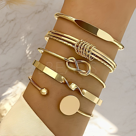5Pcs Alloy Bangles for Women FS-WG33CDB-05-1