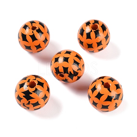 Halloween wood beads WOOD-S064-01B-1