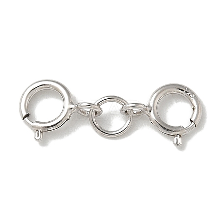 S925 Sterling Silver Double Spring Ring Clasps STER-R003-07P-1