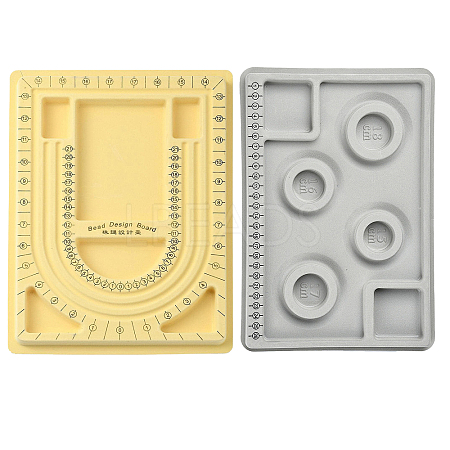 2Pcs 2 Styles Plastic Rectangle Bead Design Boards TOOL-YW0001-85-1