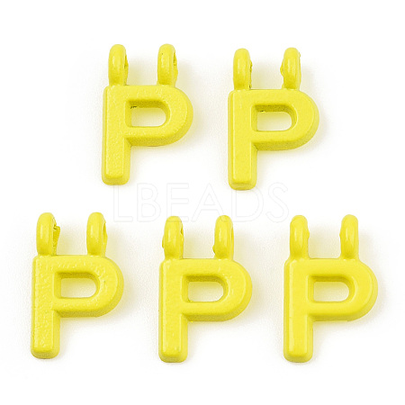 Rack Plating Spray Painted Alloy 2-Loop Link Pendants PALLOY-N176-01P-1
