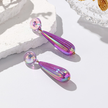 Teardrop Resin Dangle Stud Earrings WGCAAC8-07-1