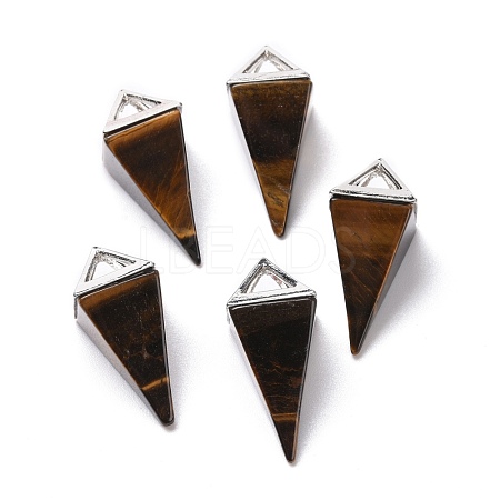 Natural Tiger Eye Pendants G-E577-01P-01-1