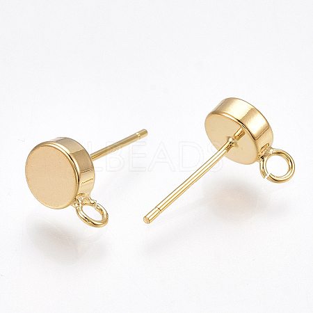 Brass Stud Earring Findings X1-KK-T038-293G-1