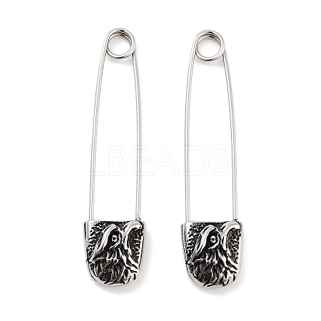 316 Surgical Stainless Steel Safety Pin Hoop Earrings for Women EJEW-Z050-32C-AS-1