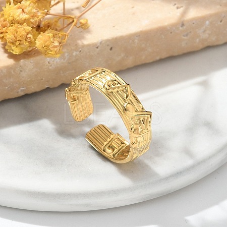 304 Stainless Steel Open Cuff Rings for Women STAS-Z117-18G-1