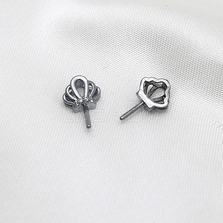 Brass Micro Pave Clear Cubic Zirconia Crown Head Pins BAPE-PW0002-23A-03-1