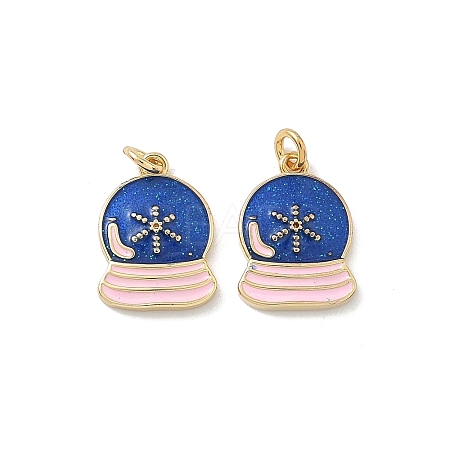 Brass Enamel Charms KK-P325-27G-1