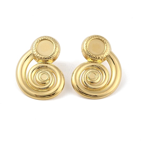 Left and Right Ion Plating(IP) 304 Stainless Steel Stud Earrings Findings for Women EJEW-B050-02G-1