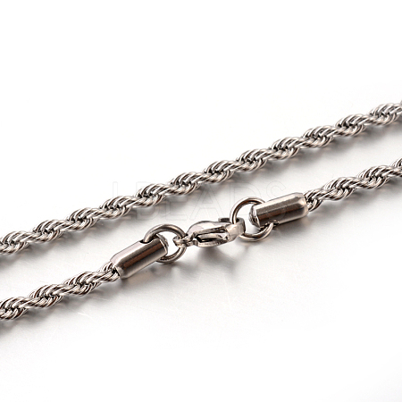 304 Stainless Steel Rope Chain Necklaces STAS-M174-009P-B-1