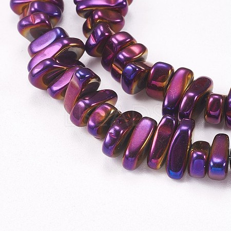 Electroplated Non-magnetic Synthetic Hematite Beads Strands G-P367-G01-1