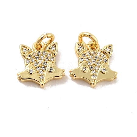 Fox Brass Micro Pave Clear Cubic Zirconia Charms KK-G425-10G-1