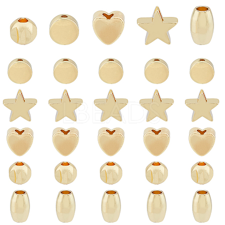 100Pcs 5 Style Rack Plating Brass Beads KK-HY0001-71-1
