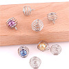 Iron & Alloy Spiral Bead Cage Pendants BECA-PW0001-11D-1