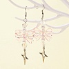 Bowknot & Heart Acrylic Dangle Earrings for Women EJEW-FZ00002-4