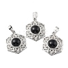 Natural Obsidian Pendants G-P498-02P-02-1