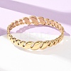 304 Stainless Steel Hollow Twisted Chain Open Hinged Cuff Bangles SA-CBA7A40-05G-1