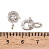 Brass Micro Pave Clear Cubic Zirconia Twister Clasps KK-H533-07P-3